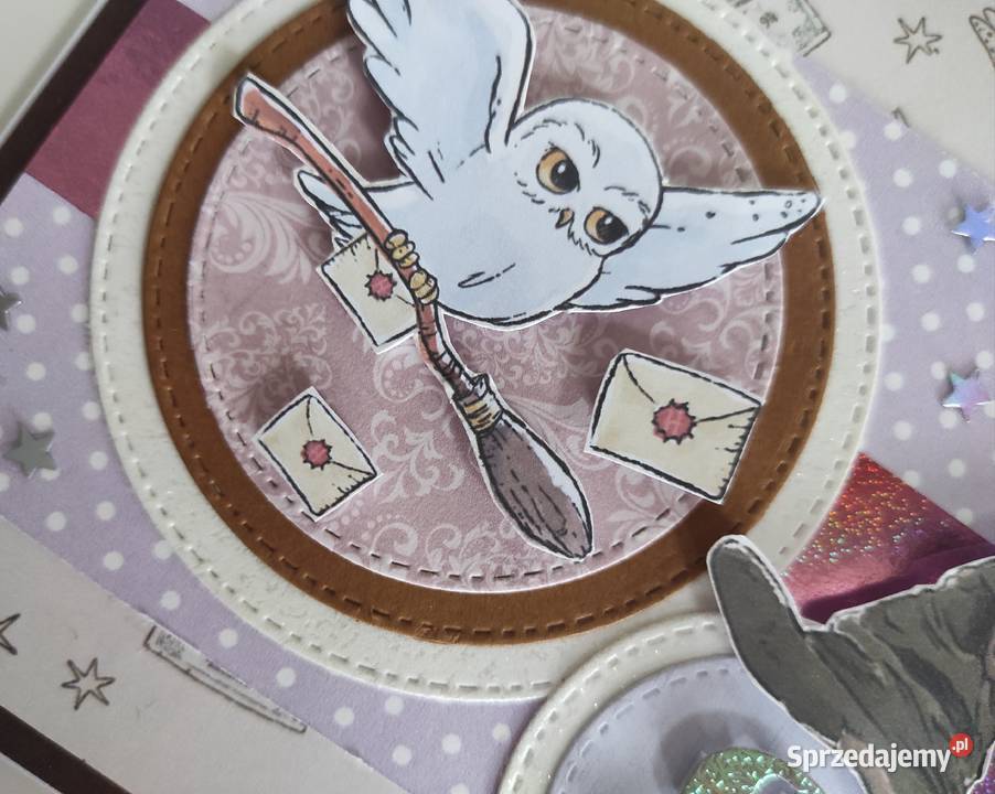 Kartka ręcznie robiona na urodziny Harry Potter Łódź
