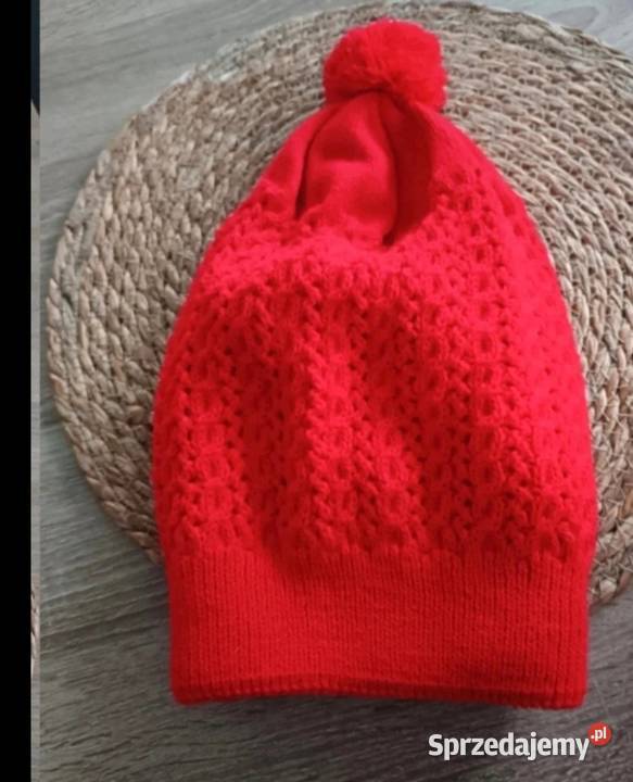 Czapka damska zimowa czerwona Krosno
