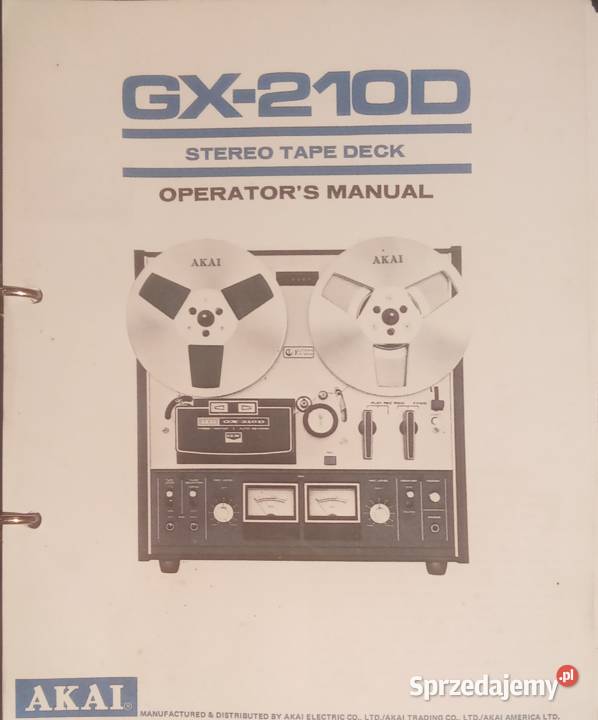 Instrukcja serwisowa magnetofonu AKAI GX210D Gołębiewko