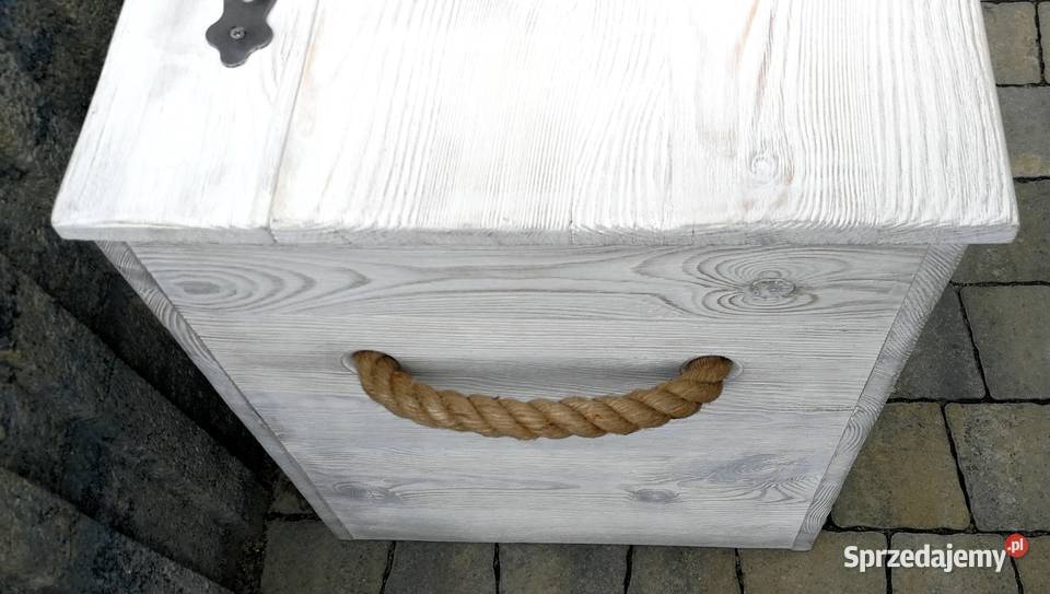 Skrzynia rustykalna siedziskokufer ławka biała 40cm Radków sprzedam