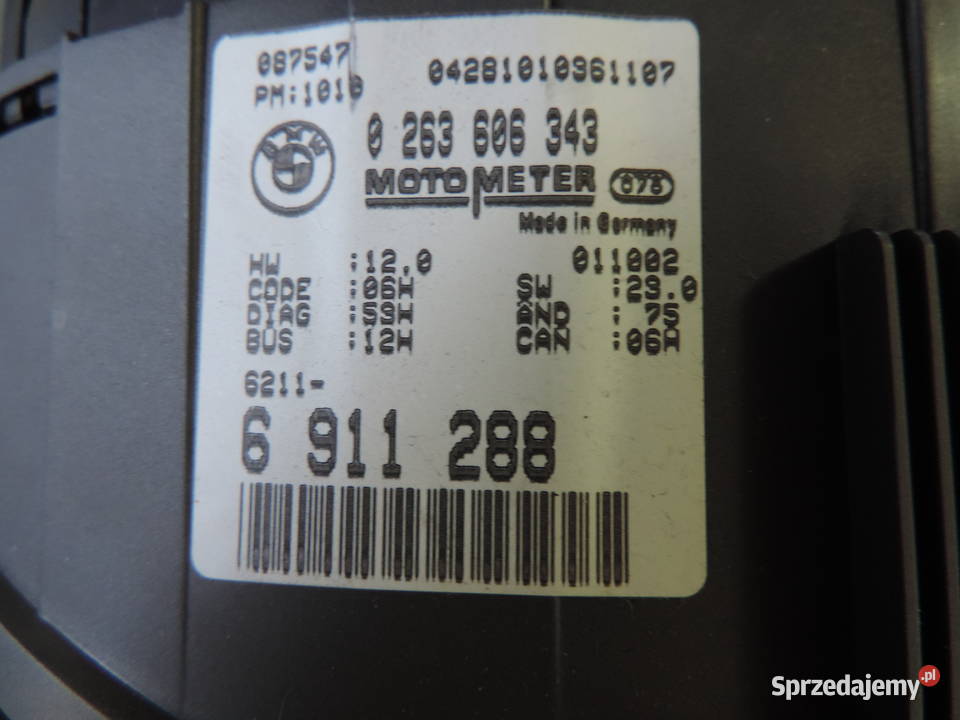 BMW E46 20 D ZEGARY LICZNIK 0263606343 6911288 osobowe
