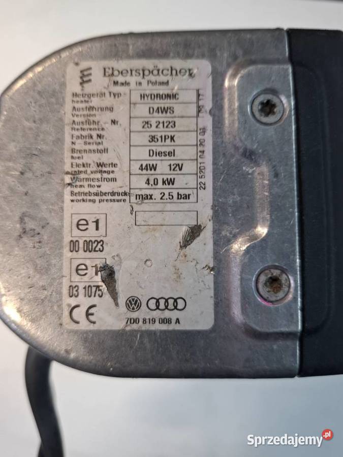 Webasto Ogrzewanie Hydronic D4WS VW T4 252123 Ogrzewanie postojowe wielkopolskie Kalisz