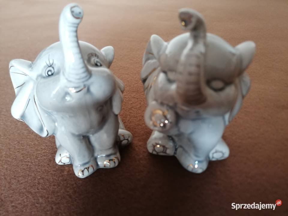 Słoniki porcelanowe paraDwie figurki wys10 Łódź