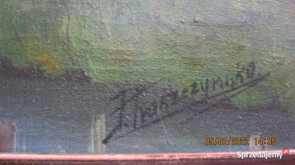 Duży obraz olejny sygnowany Sieradz