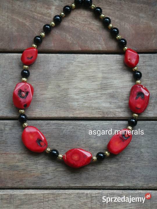 Naszyjnik energii naturalny koral czerwony agat