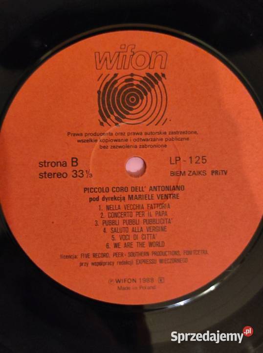 1988 piccolo coro dell antoniano mariele ventre Płyty i kasety