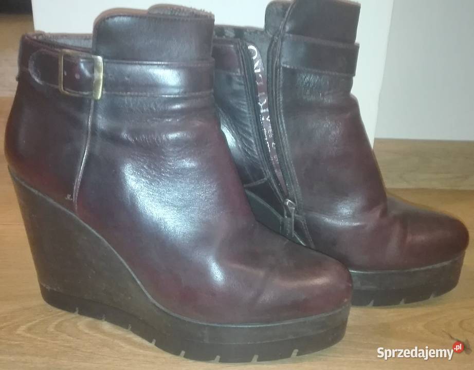 Buty RYŁKO NA koturnie kolor Wiśnia rozmiar 39 Bielsko-Biała sprzedam