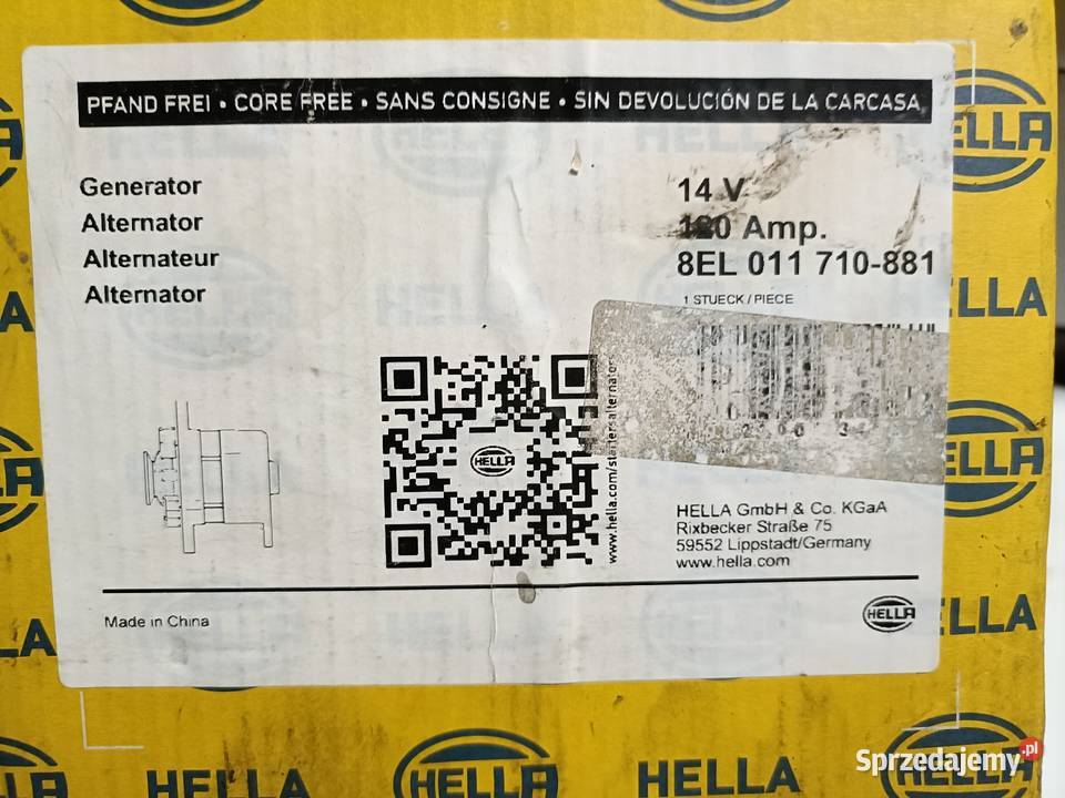 Alternator Opel Hella 8EL011710881 120A Zafira