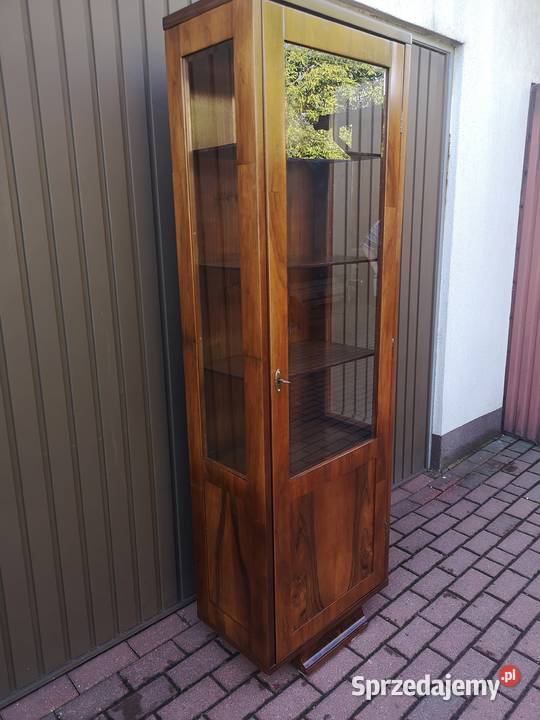 Witryna Biblioteka Słupek ArtDeco Orzech Stary Meble