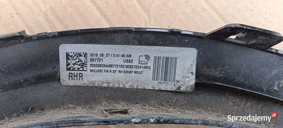 BMW X5 G05 M PAKIET LISTWA BŁOTNIKA PRAWY TYŁ zachodniopomorskie