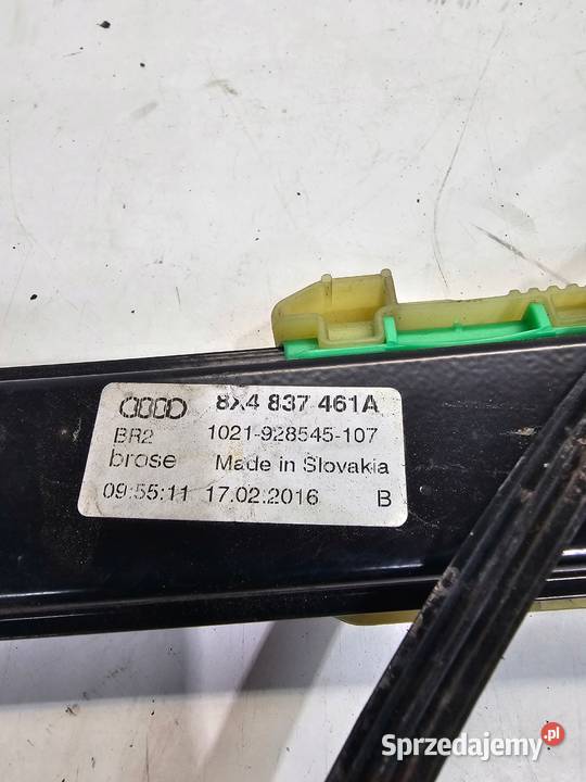 MECHANIZM SZYBY LEWY PRZÓD AUDI A1 8X 8X4837461A osobowe