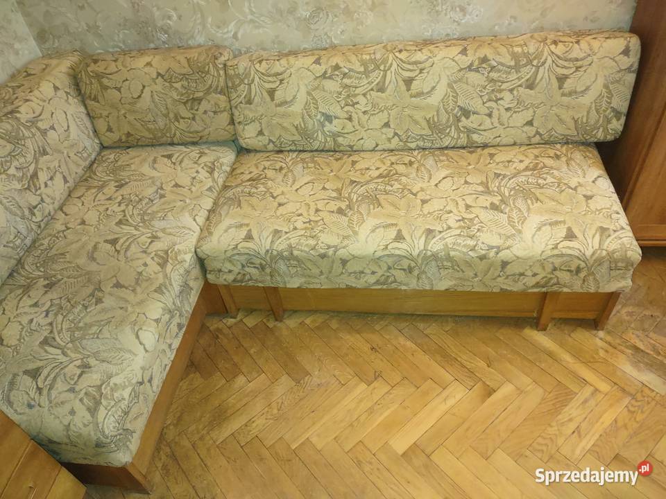 Narożnik kanapa z pojemnikiem na pościel drewno Warszawa