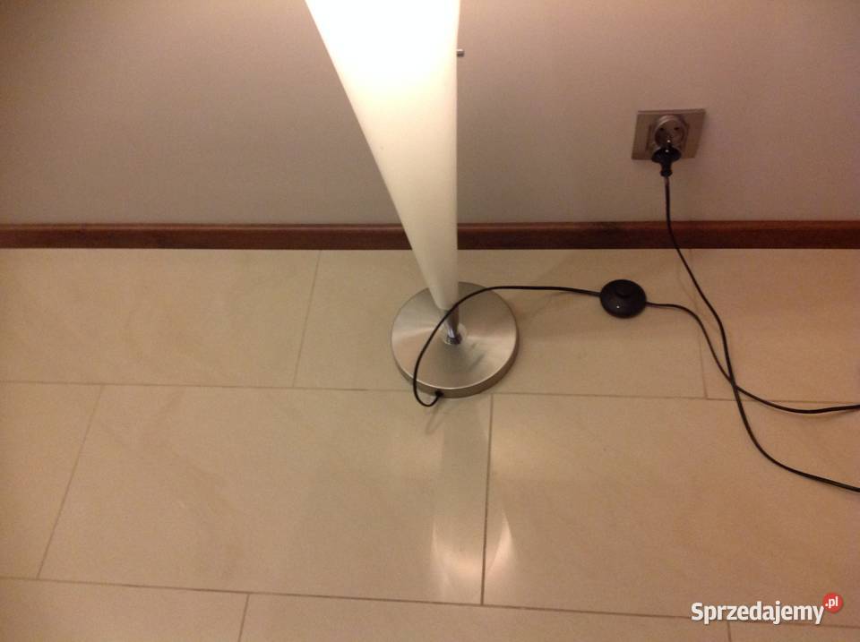 Biała Lampa Stojąca Pokojowa Rożek biały Nowa Sól