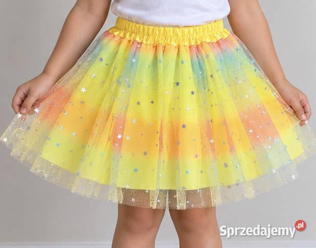 Żółta spódniczka z tiulem i gwiazdkami Sukienki i spódniczki Pruszków