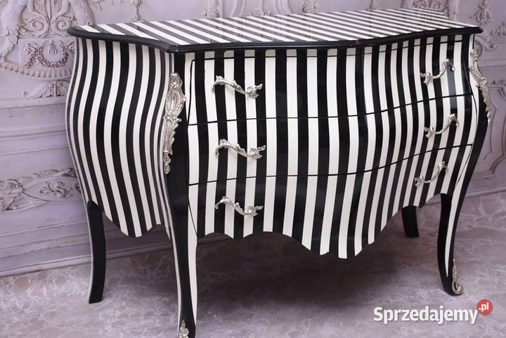 Królewska Biało Czarna Komoda Vintage Szafa Kraków sprzedam