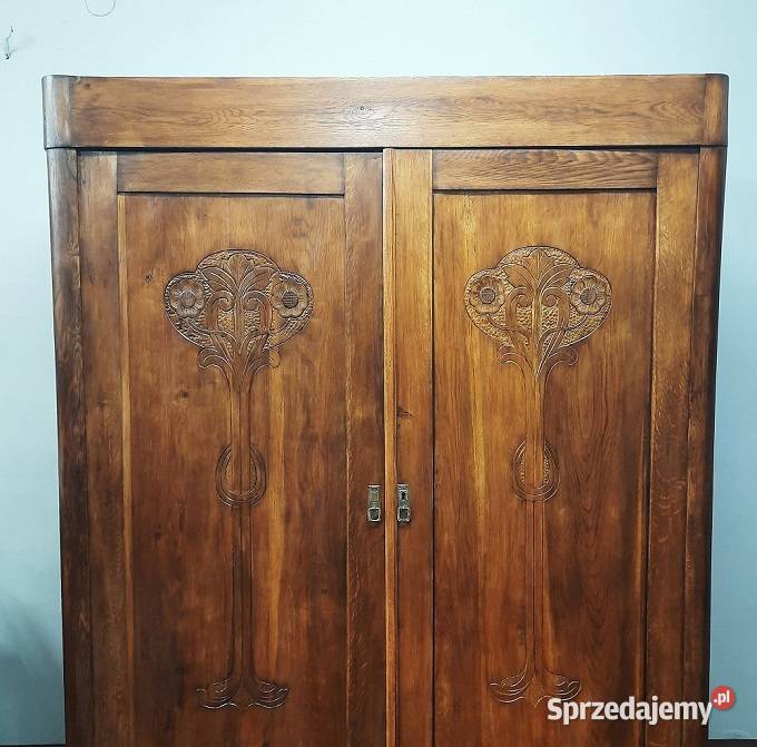 Piękna Dębowa Szafa Secesyjna AntykiMarki Marki