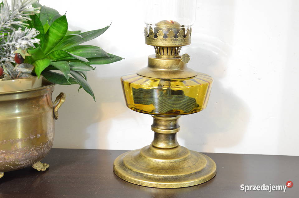 piękna szklana LAMPA NAFTOWA b stara Jastrzębie-Zdrój