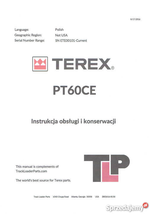 Instrukcja obsługi DTR ładowarki gąsienicowej Brzesko