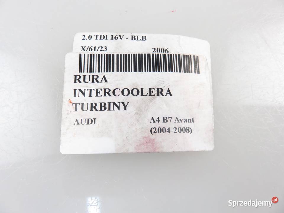 RURA INTERCOOLERA AUDI A4 B7 20 TDI 8E0145708N osobowe Przewody powietrza sprzedam
