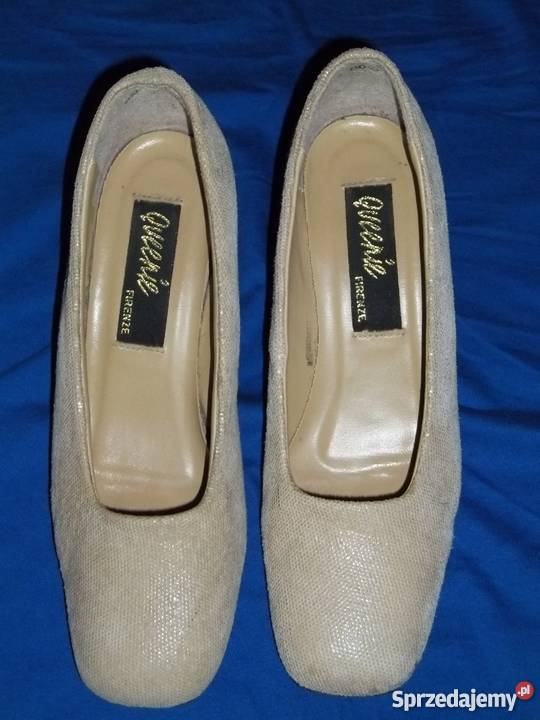 Skórzane czółenka ecru 36 Łódź