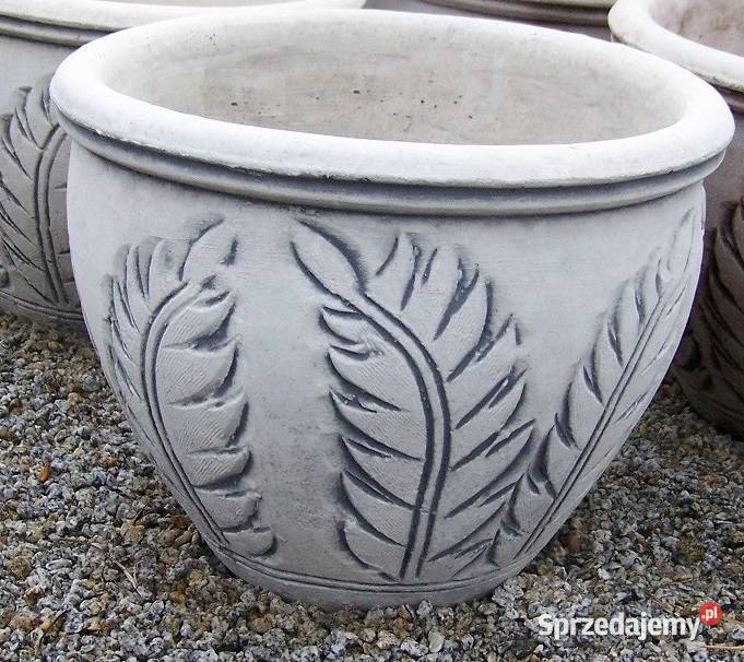 DONICA OGRODOWA BETONOWA z liśćmi W128 Donice opolskie Nysa