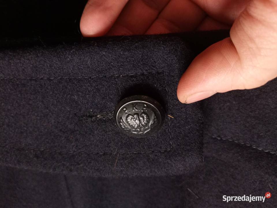 Płaszcz wełniany kolejowy lata 1987 NOWY made in podkarpackie Tarnobrzeg