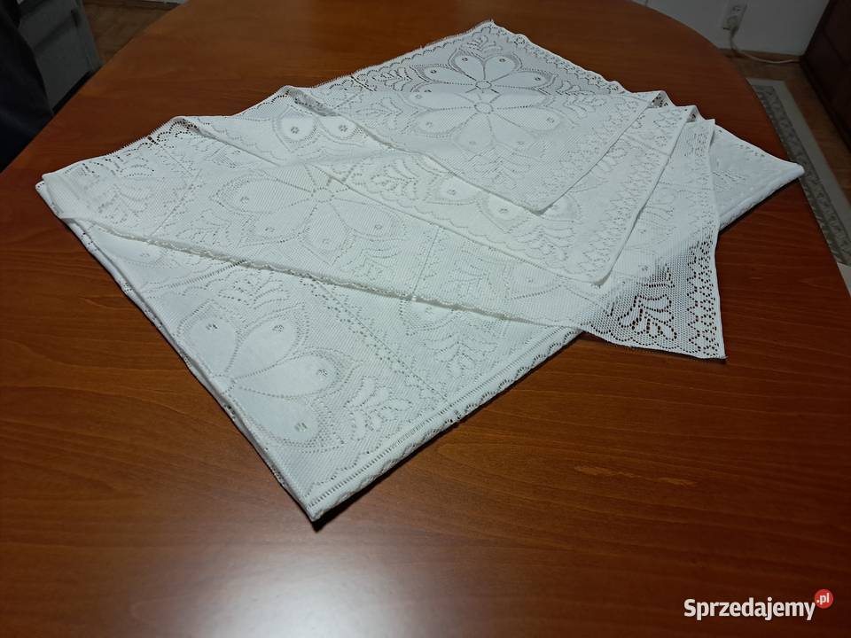 Serweta biała żakardowa 150x110 do sprzedania Kraków sprzedam