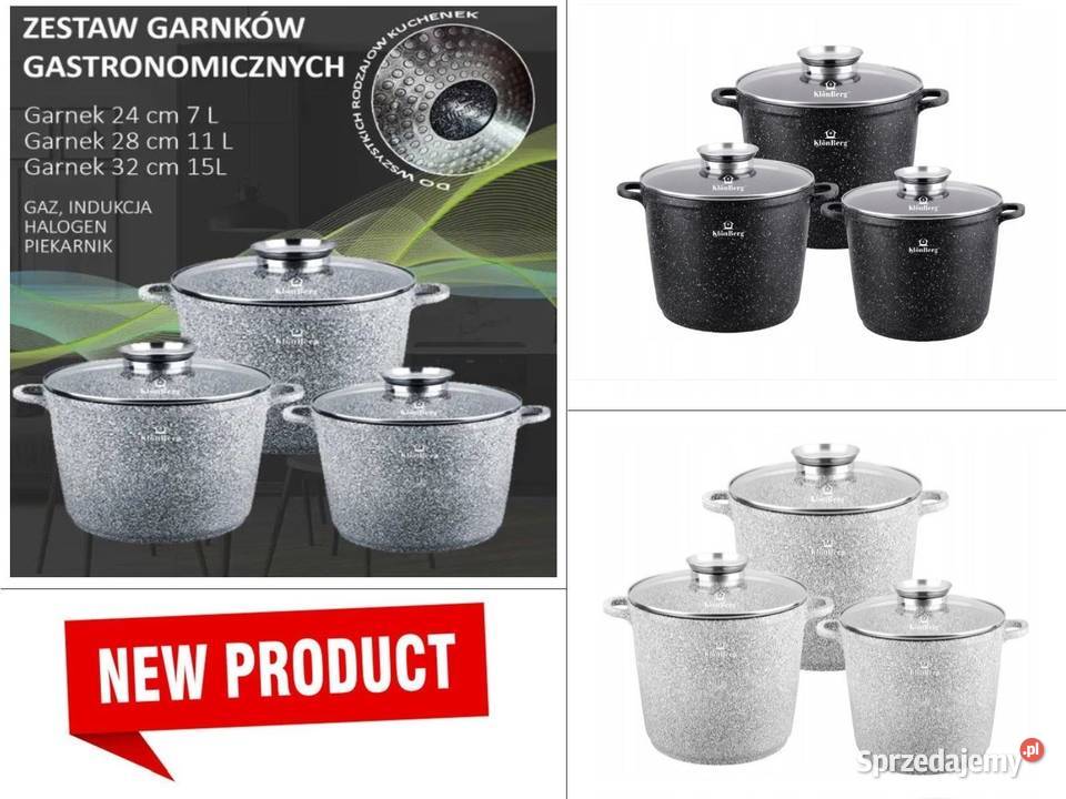 299 Garnki marmurkowe największe szare i czarne Zabrze