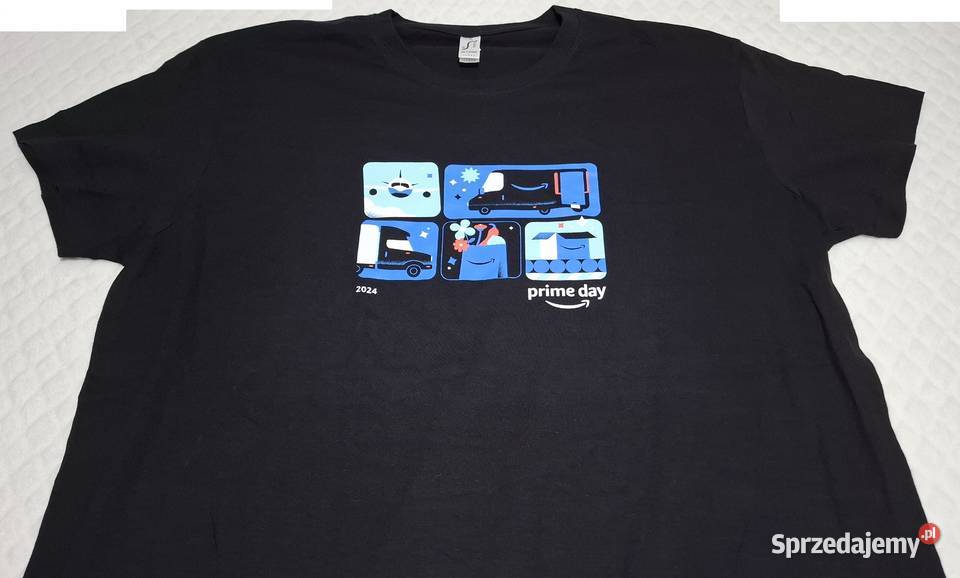 Koszulka krótki rękaw Tshirt czarna Amazon Sols Czeladź