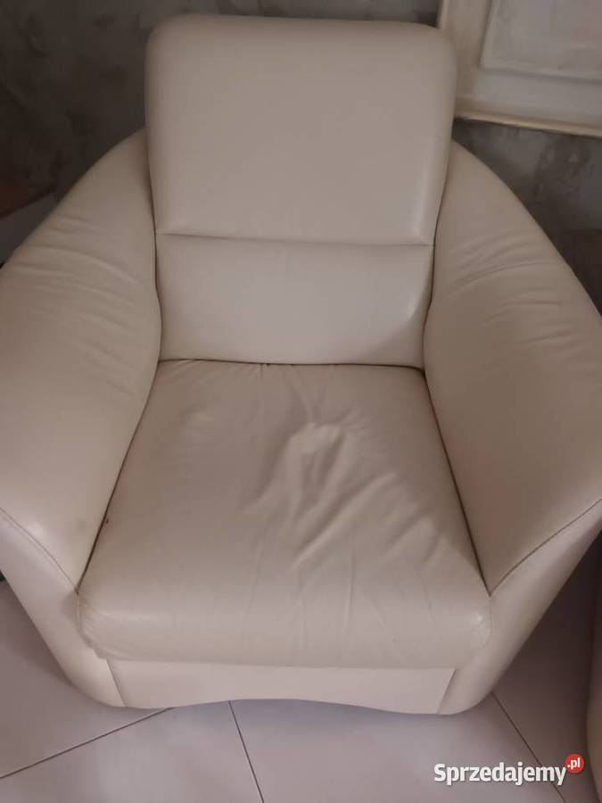 Kanapa sofa rozkładana skóra I 2 fotele skóra Wiry