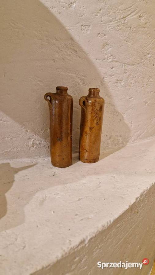 Butelki ceramiczne stare x 2 butelki miniaturki Lublin