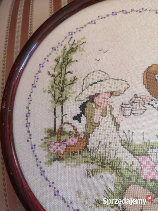 Haft obrazek szkłem Sniadanko na trawce Gdańsk