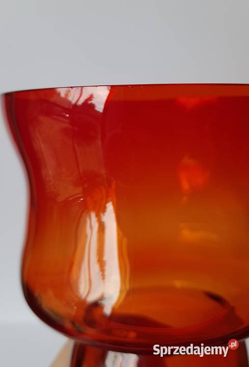 Kanelowany wazon Ząbkowice Staszic kolorowe Antyki, Sztuka, Kolekcje śląskie Dąbrowa Górnicza