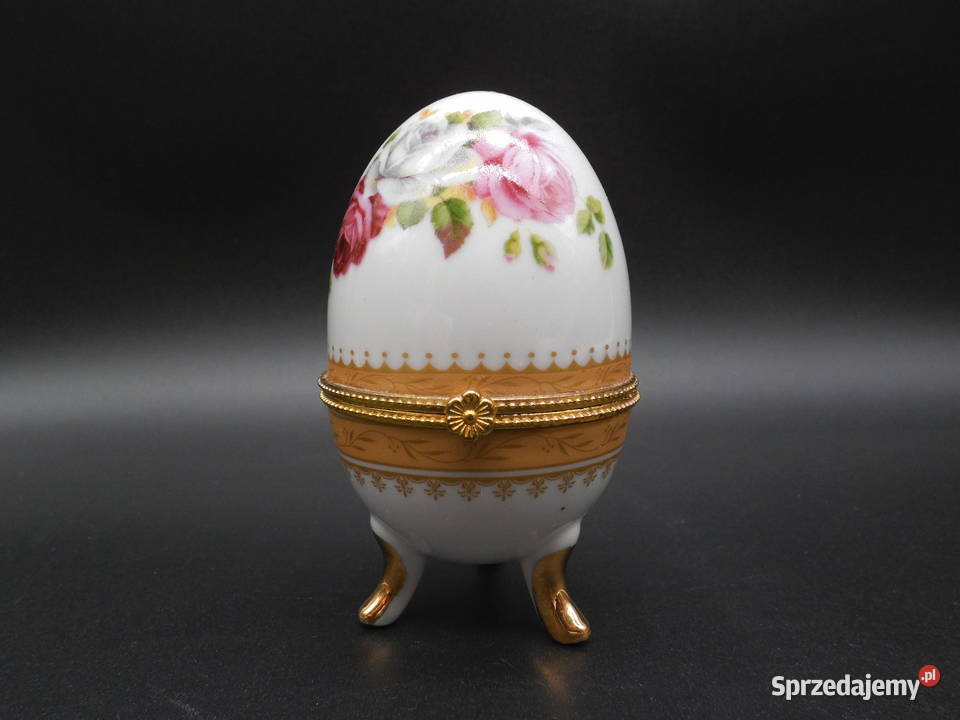 Porcelanowa Szkatułka Puzderko Jajko w Stylu wielkopolskie Raszków