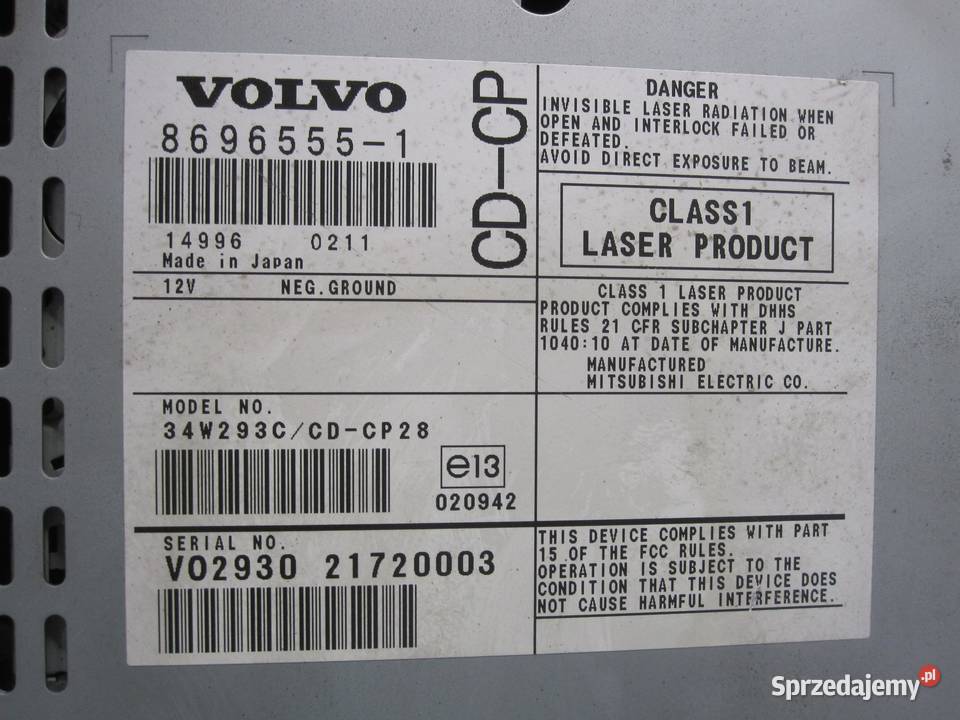 VOLVO XC90 I 03r radio CD V029302172003 86965551 sprzedam