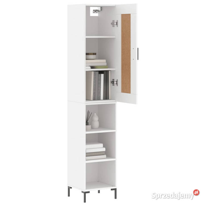 Wysoka szafka biała 345x34x180 materiał mazowieckie Warszawa
