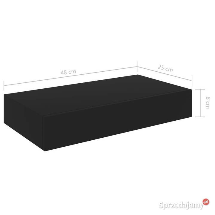 Wisząca półka ścienna z szufladą czarna 48x25x8 sprzedam