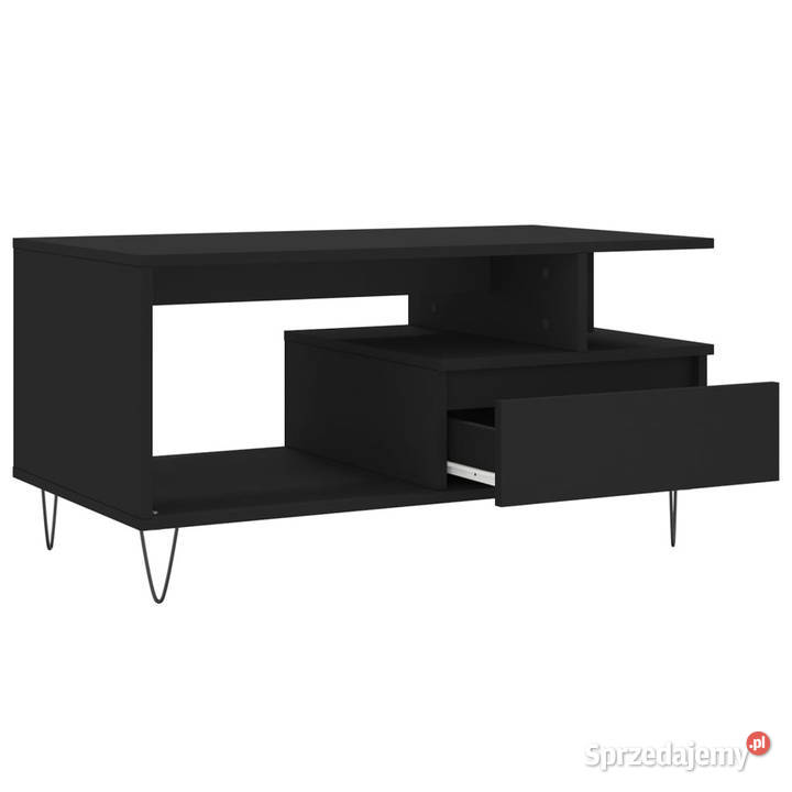 Stolik kawowy czarny 90x49x45 materiał Warszawa