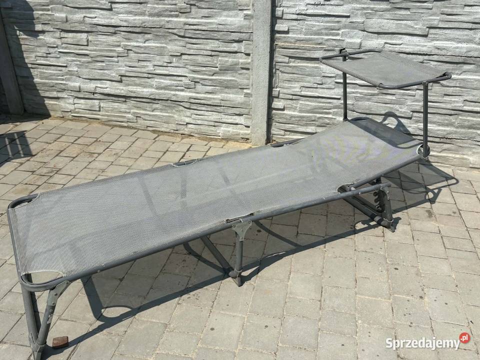 Leżak aluminiowy z daszkiem składany na
