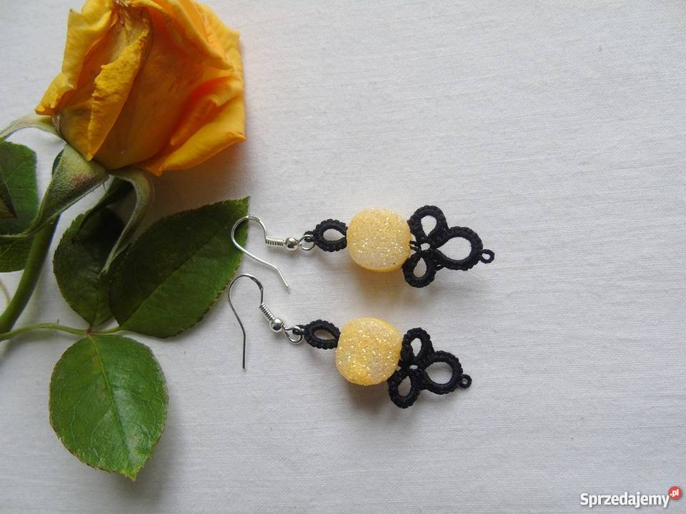 Kolczyki Frywolitkowe Kolczyki Wiśniowa