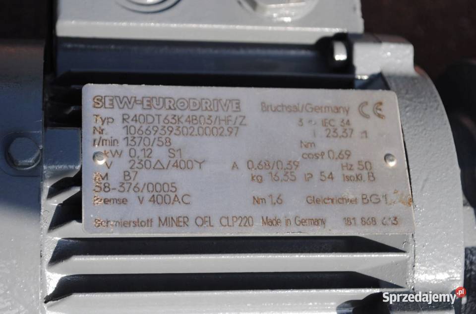 Motoreduktor 012kw 58obr z hamulcem Firmy sew Kargowa