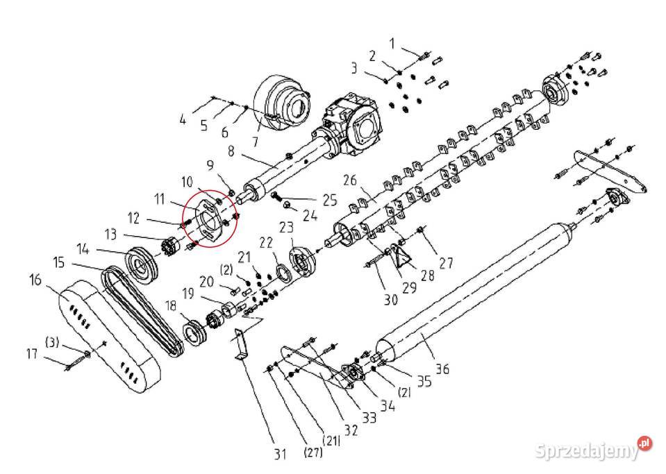 Płyta wspornik rury ochronnej wału Tajęcina