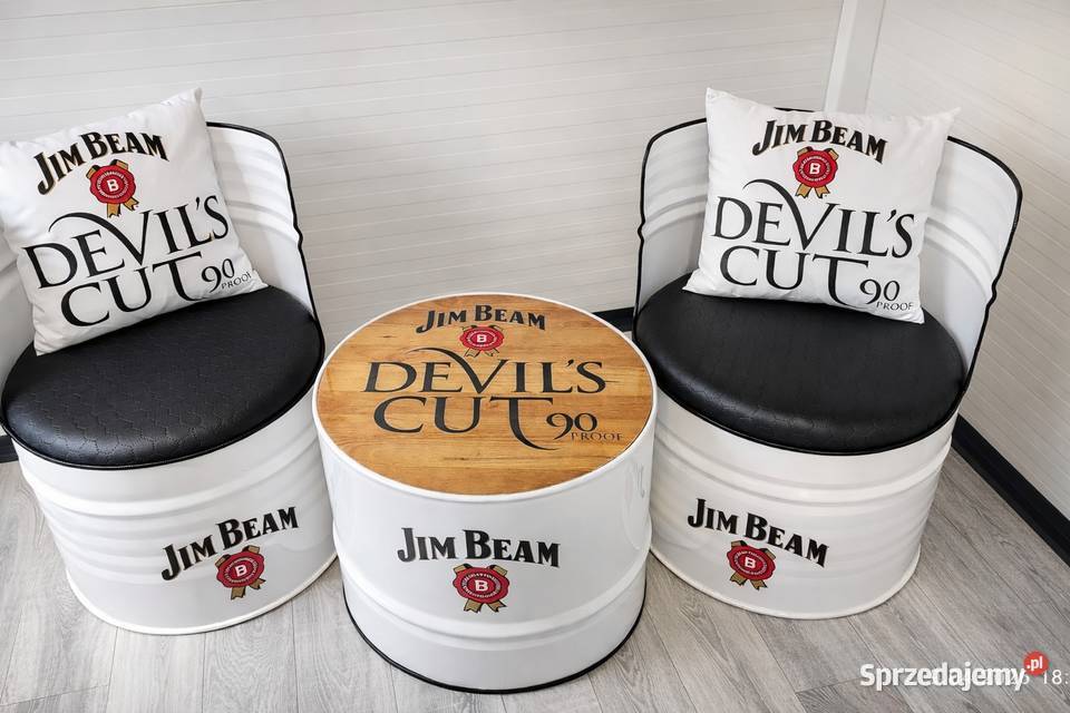 Unikalne meble z beczek Jack Daniels Jim Beam Kalisz