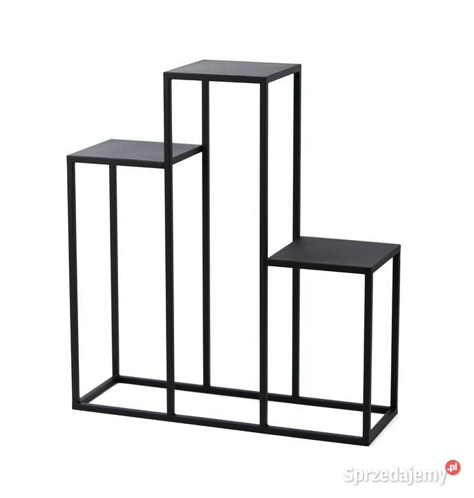 Kwietnik Metalowy Stojak na trzy kwiaty METALLO czarny Dom i Ogród mazowieckie Sobienie-Jeziory