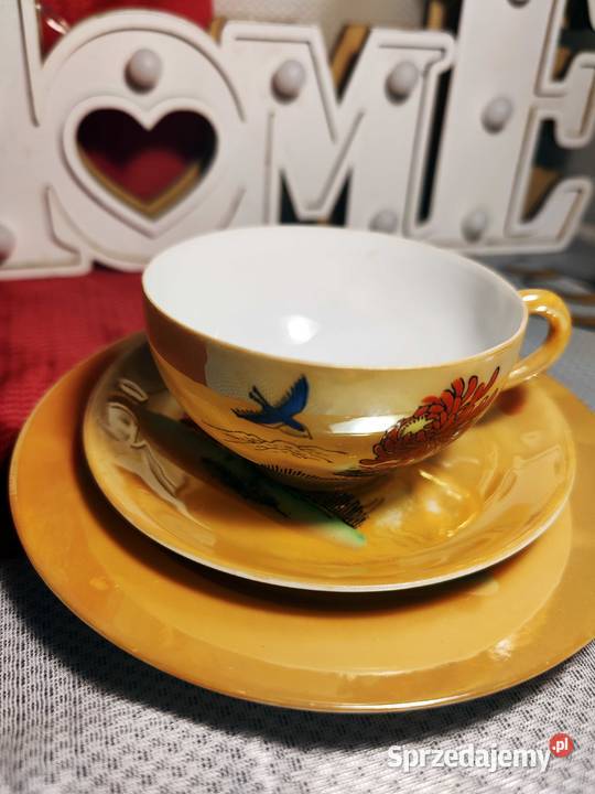 Filiżanka z talerzykami z cienkiej porcelany Wrocław