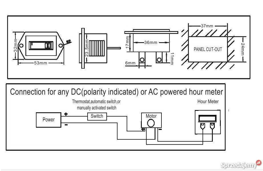 Elektroniczny licznik motogodzin wodoszczelny 6V Akcesoria Gorzów Wielkopolski