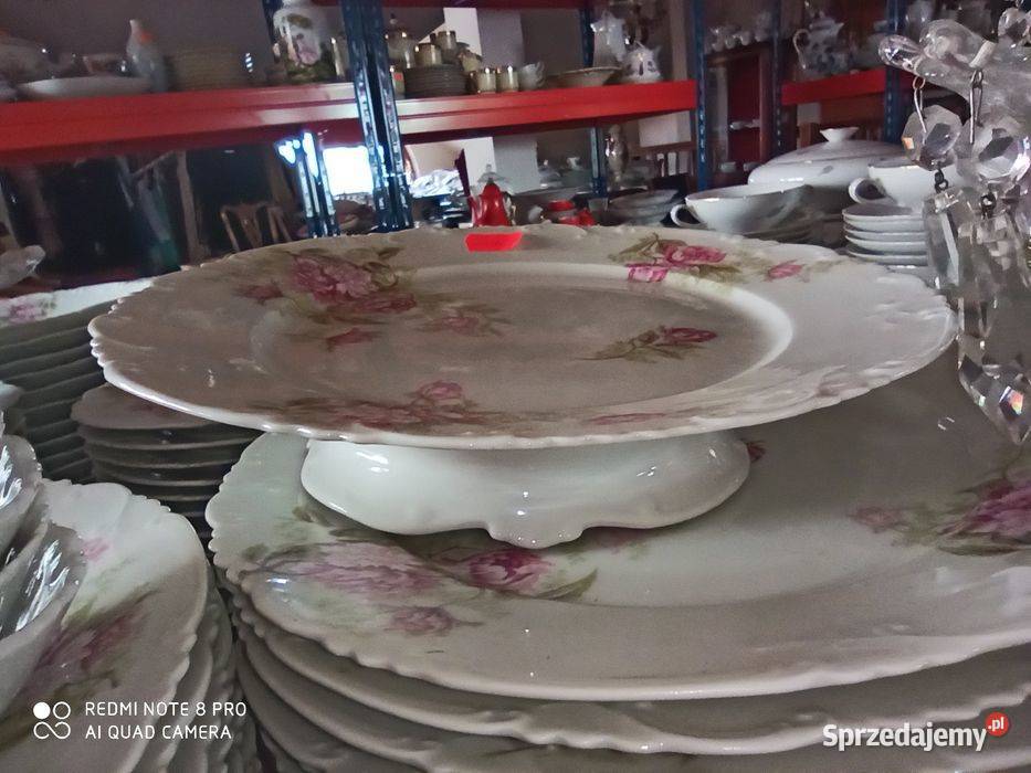 Serwis obiadowy Limoges Francja Piwonie Secesja Gdańsk