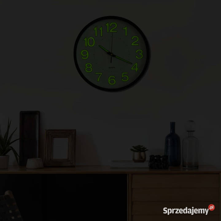 Fluorescencyjny zegar ścienny czarny 30 WM325166 mazowieckie Warszawa