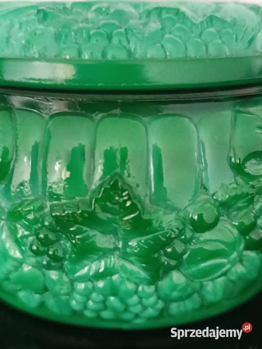 Schlevogt Puzdro artystyczne szkło malachitowe Jastrzębie-Zdrój