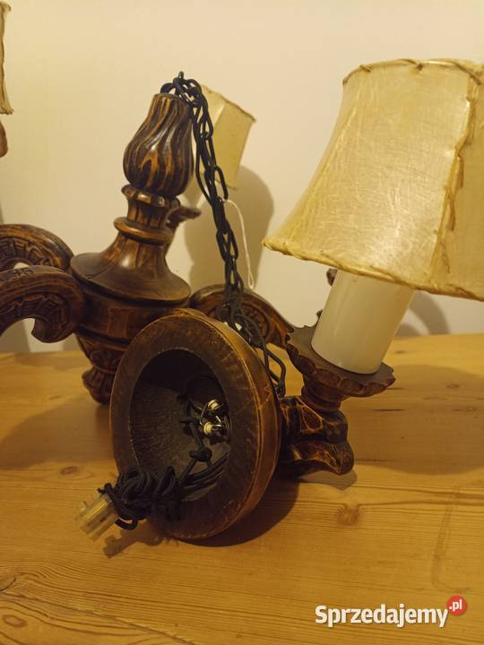 Żyrandol drewniany opolskie Brzeg sprzedam